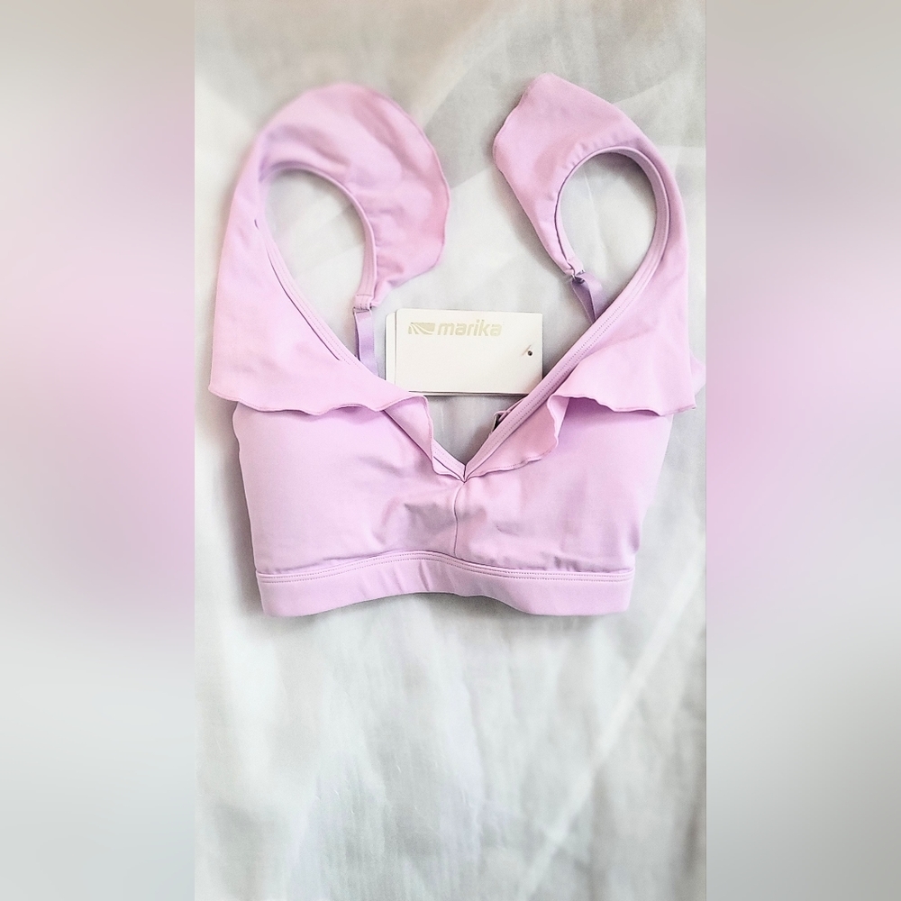 NWT!Marika Women's Lavender Beach Club Bikini Summer Resort Party Swim Top Small